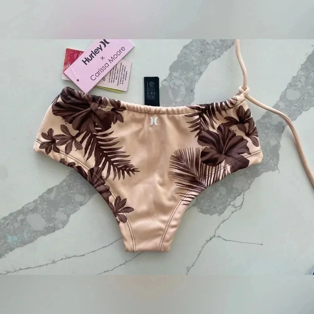 Hurley Adjustable 2-Piece Hawaiian Lei Max Top (S) Bottom (XS) Bikini Set NWT - Picture 9 of 9